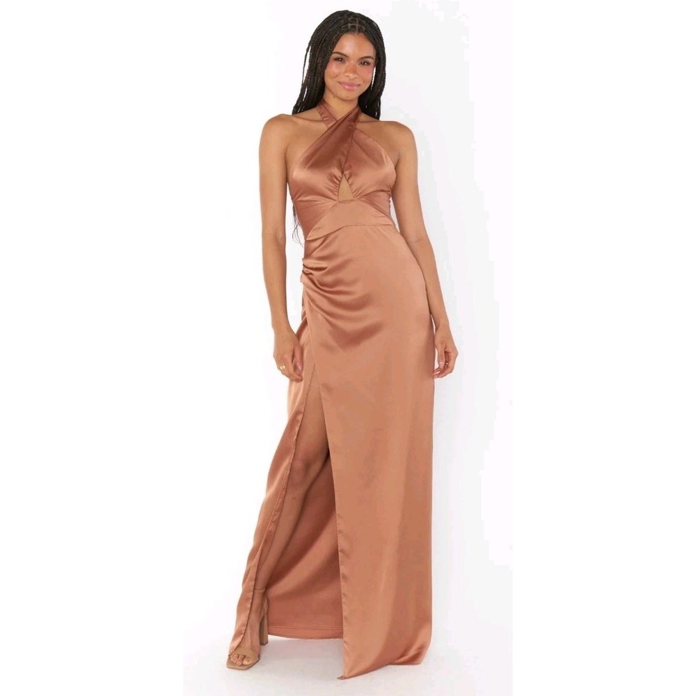 Show Me Your Mumu Adele Halter Maxi Dress in‎ Copper Bridesmaid Formal XXL 2XL